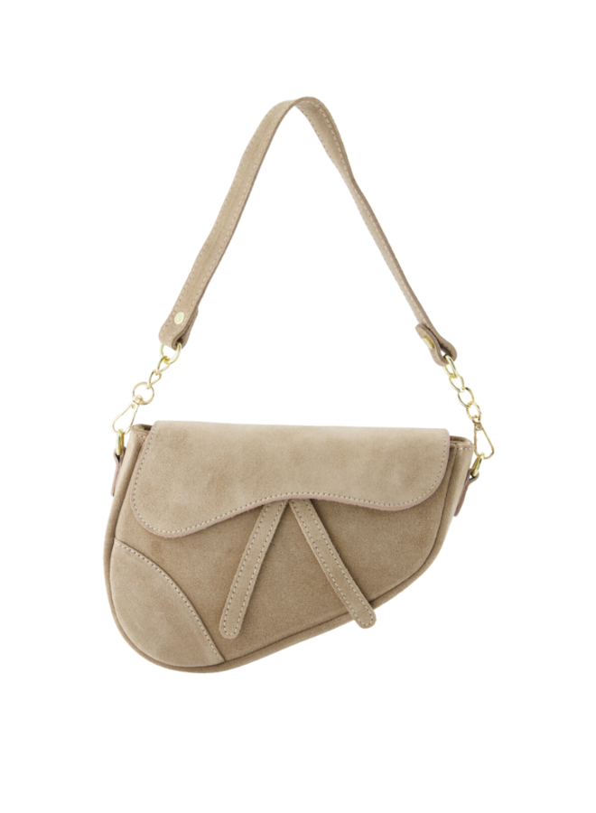 Gigi Zadeltasje Suede Beige