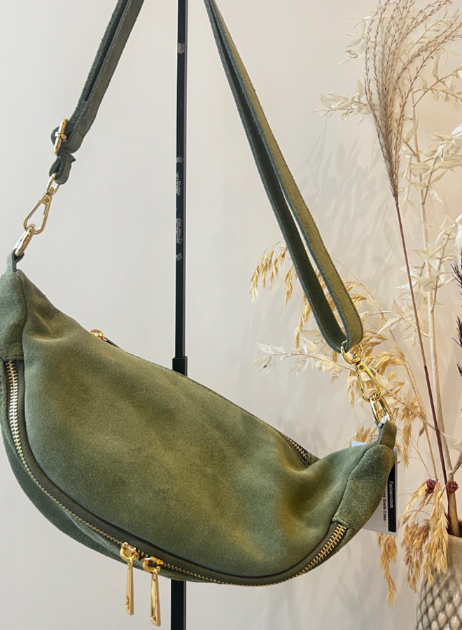 Bodybag Suede Groen