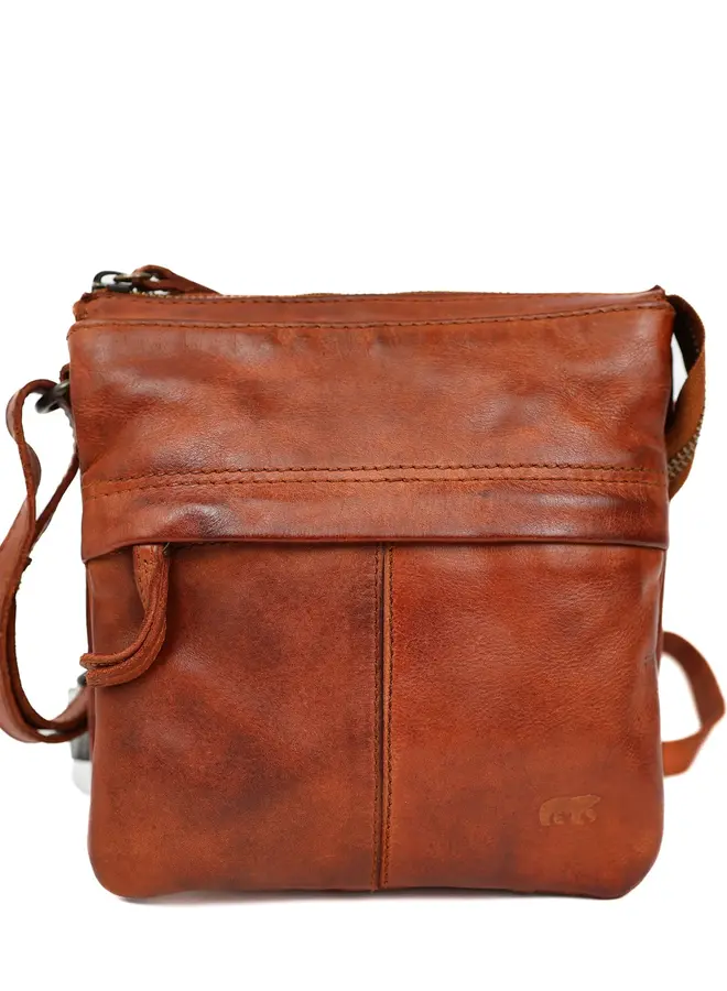 Klein schoudertasje Monique CL45084 Cognac