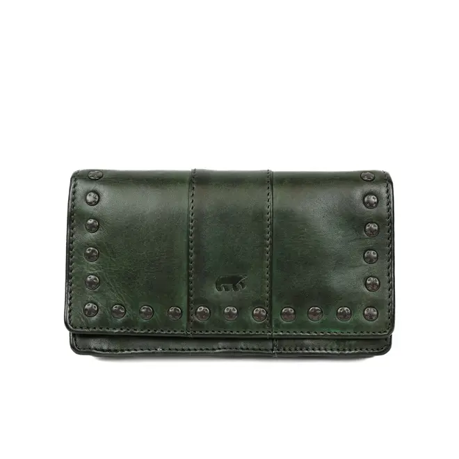 Overslag portemonnee 'Emma' CL21561 Studs Groen
