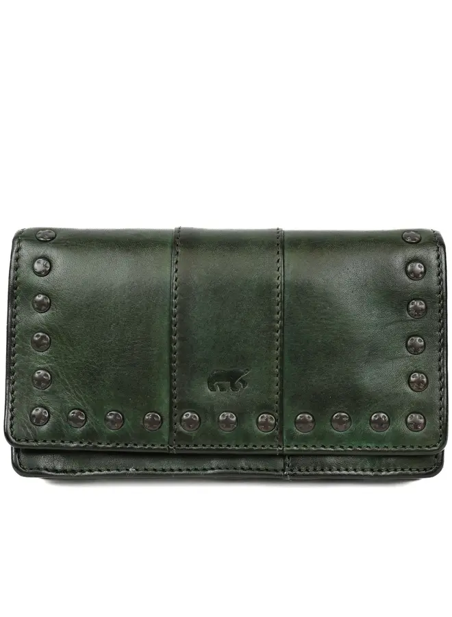 Overslag portemonnee 'Emma' CL21561 Studs Groen