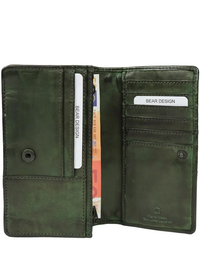 Overslag portemonnee 'Emma' CL21561 Studs Groen