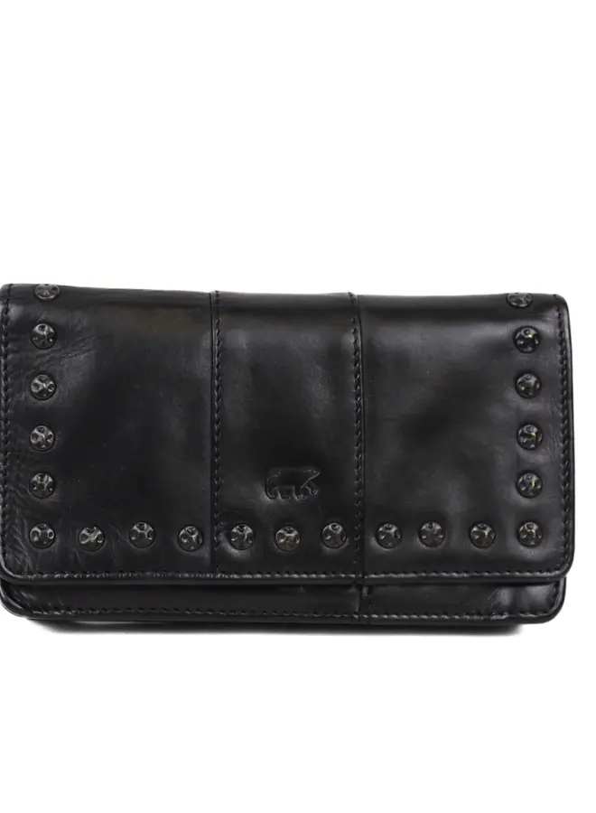 Overslag portemonnee 'Emma' CL21561 Studs Zwart
