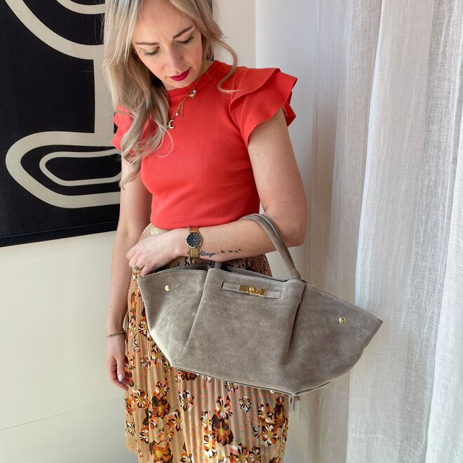 Leonie Groot Suede Taupe