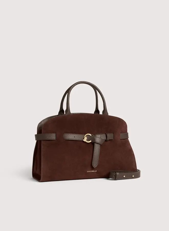 Sabine Handtas Suede Donkerbruin