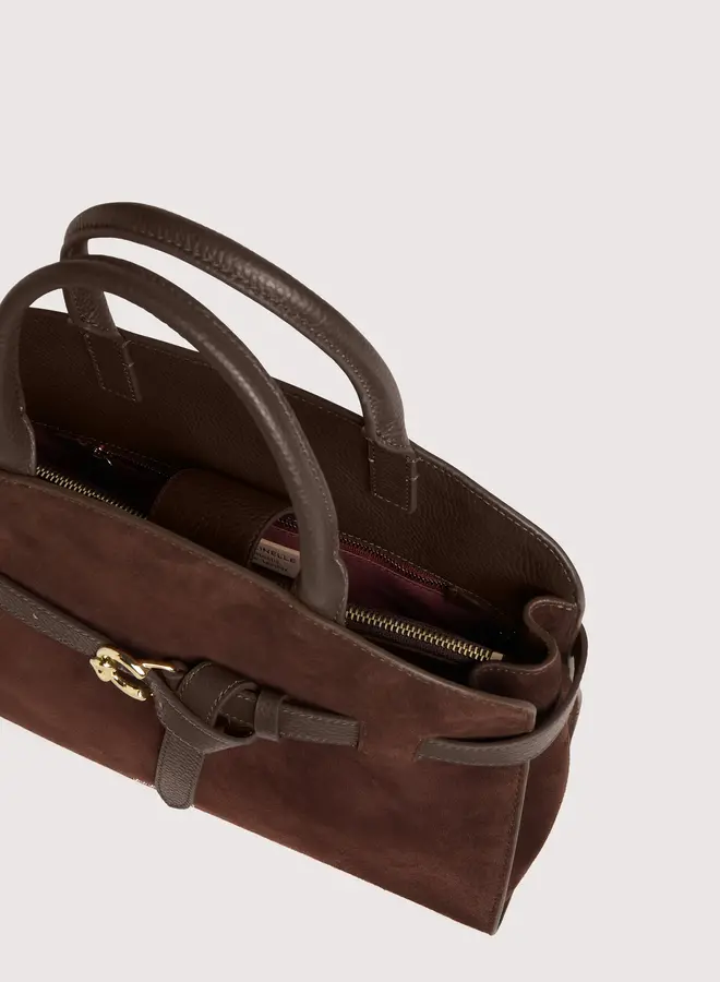 Sabine Handtas Suede Donkerbruin