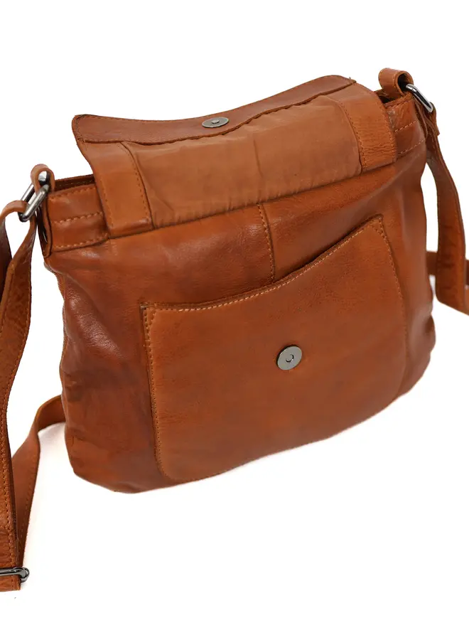 Schoudertas met voorvak Merle MJ2034 Cognac