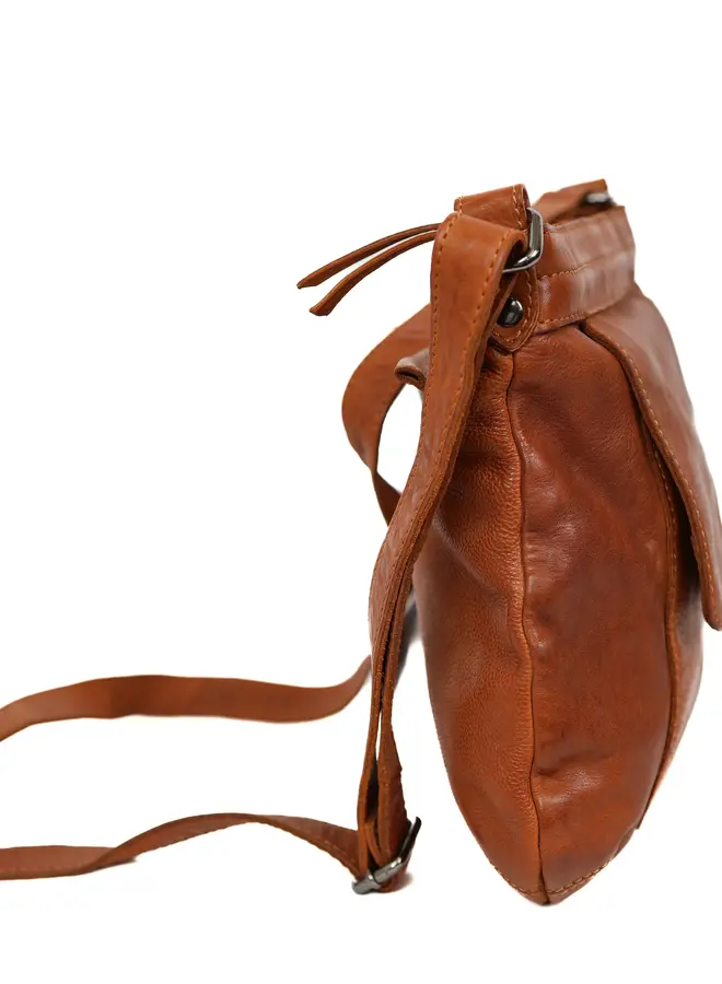 Schoudertas met voorvak Merle MJ2034 Cognac
