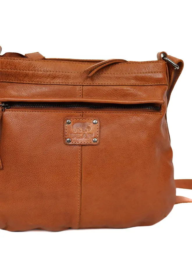 Schoudertas met voorvak Merle MJ2034 Cognac