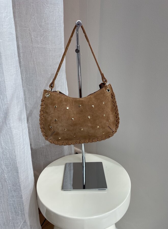 Casey Handtas Suede Cognac