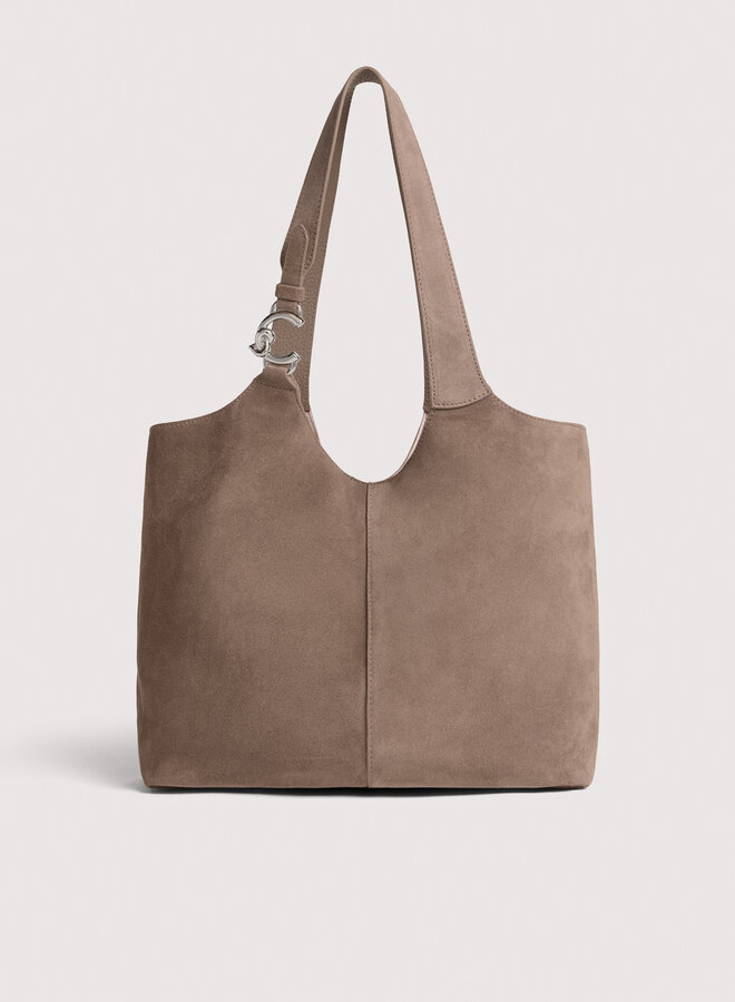 C-Easy Schoudertas Suede Warm Taupe