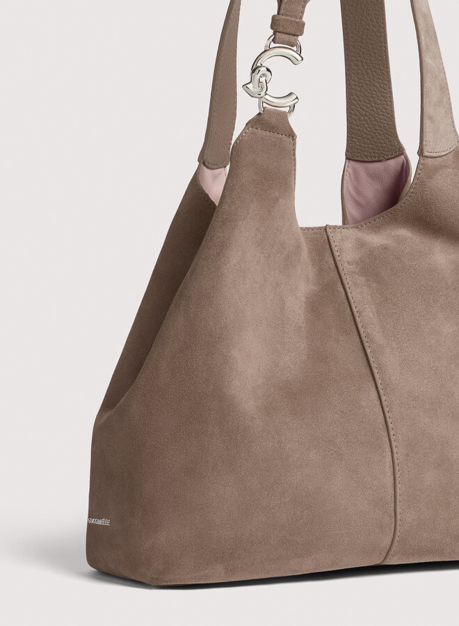 C-Easy Schoudertas Suede Warm Taupe