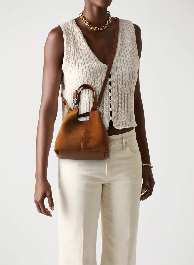 C-Easy Handtas Suede Cognac