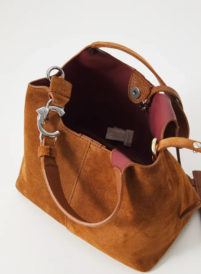 C-Easy Handtas Suede Cognac