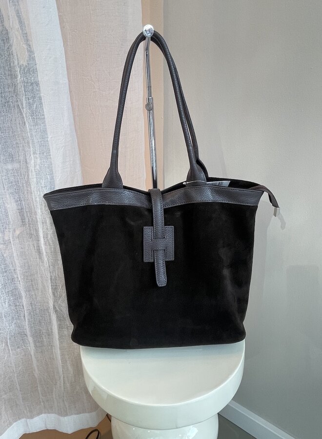 Halley Schoudertas Suede Zwart