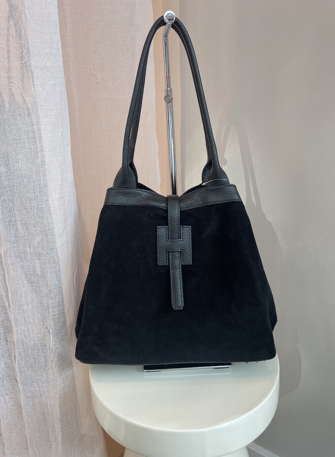 Halley Schoudertas Suede Zwart