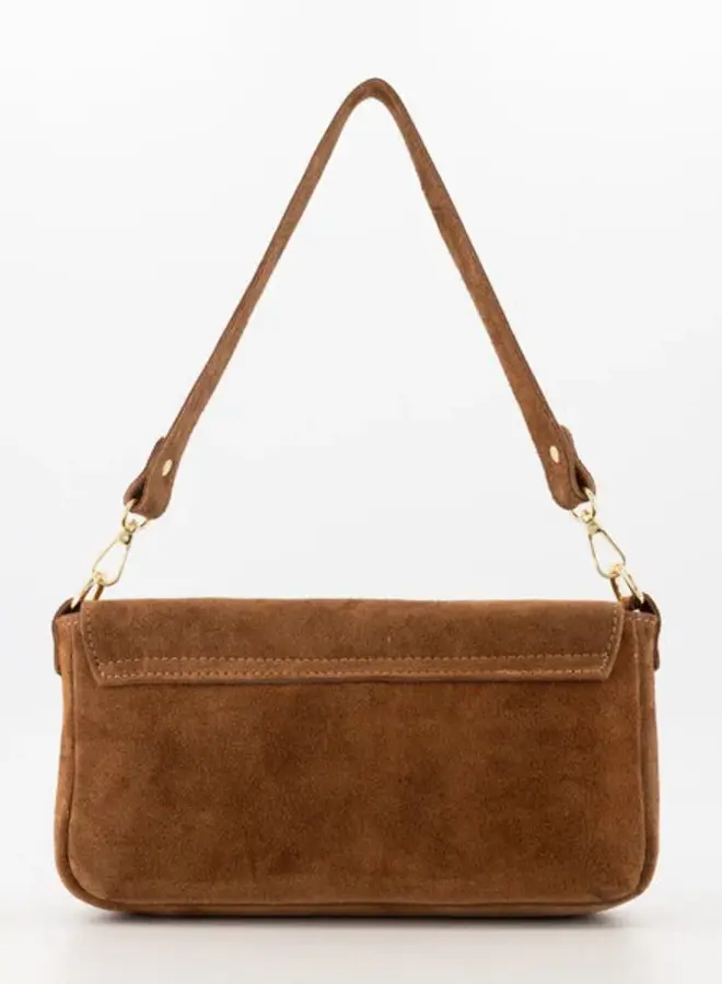 Zira Schoudertas Cognac Suede