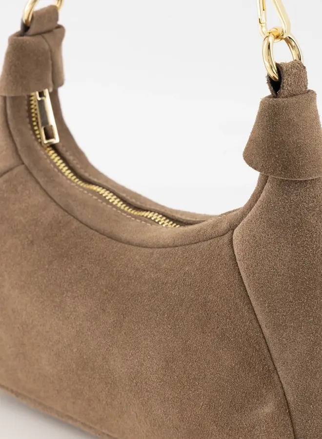 Vanya Schoudertas Taupe Suede