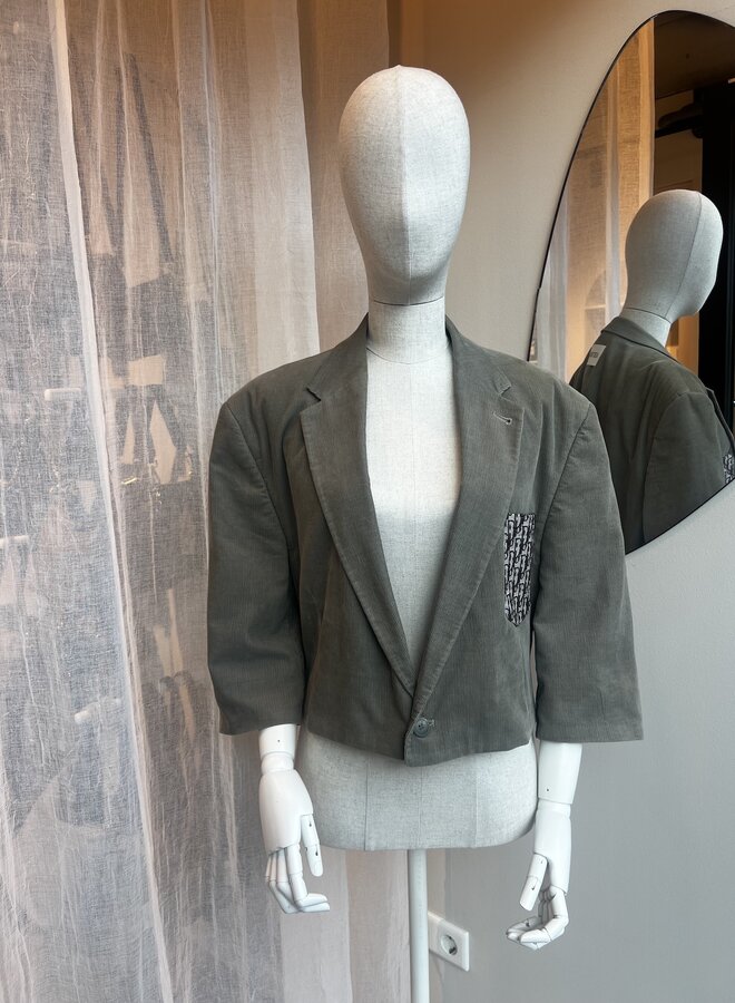 Cropped Blazer Rib Dior/Groen