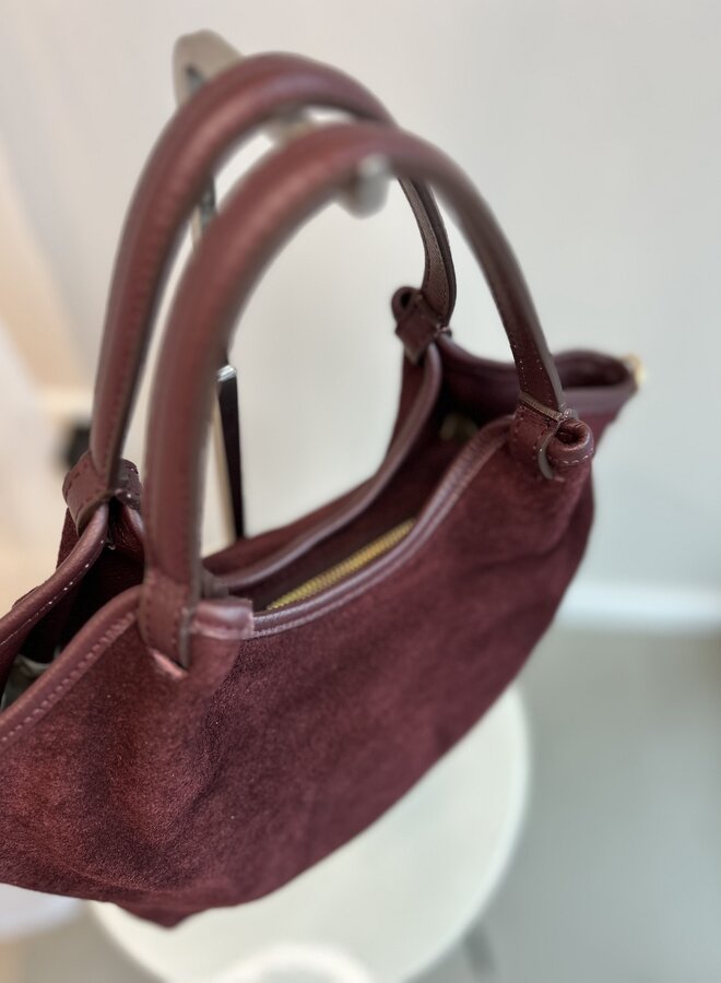 Lou Medium Suede Bordeaux