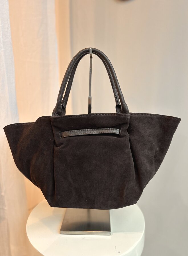Leonie Groot Suede Donkerbruin