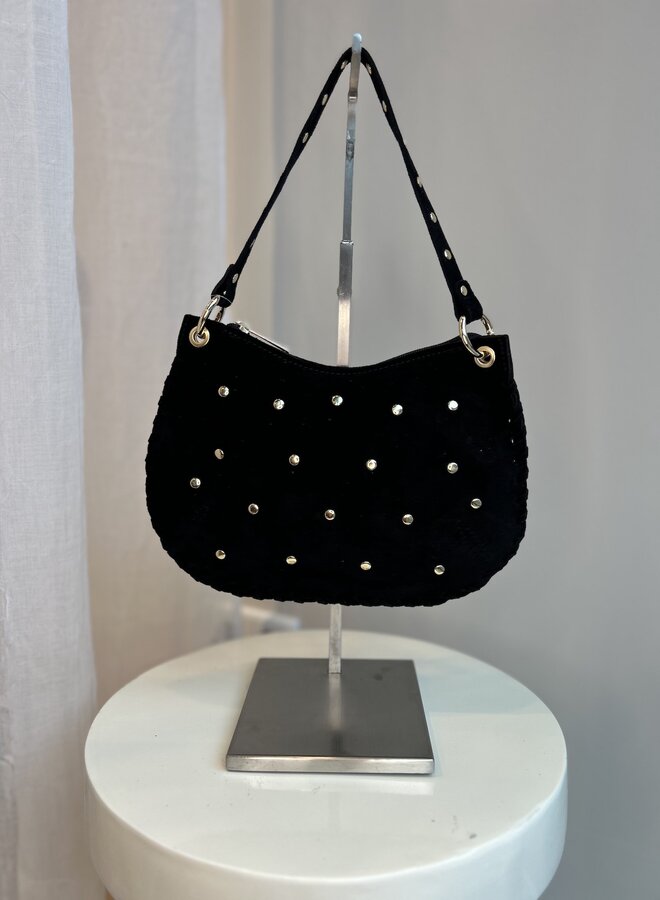 Casey Handtas Suede Zwart