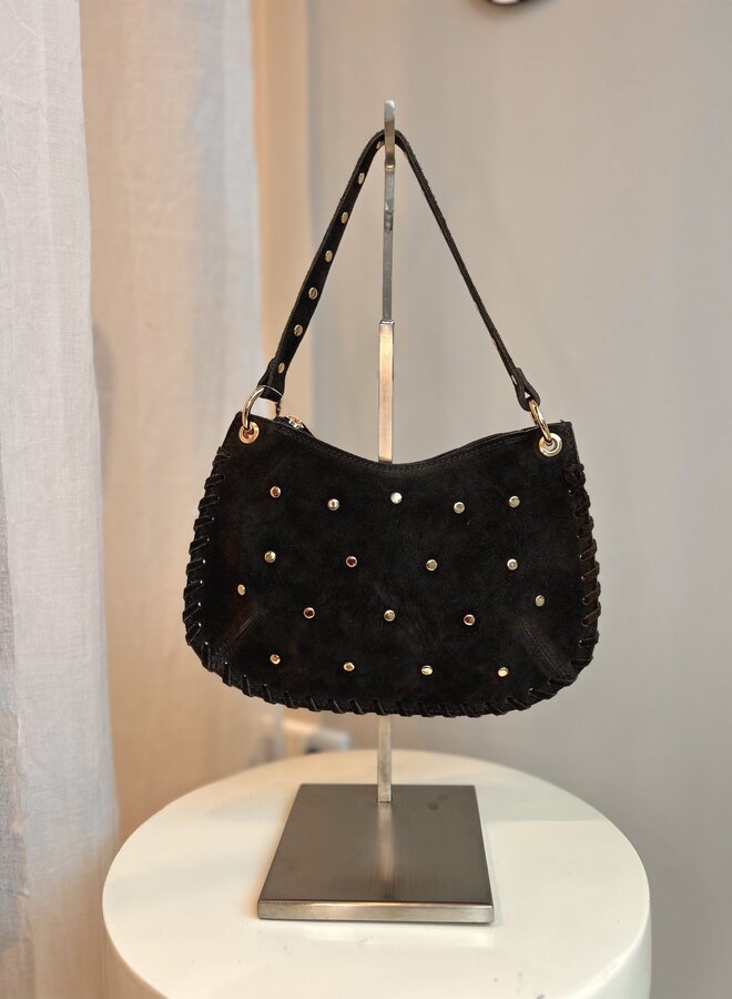 Casey Handtas Suede Donkerbruin