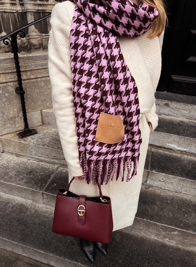 Sjaal Pied de Poule Aubergine