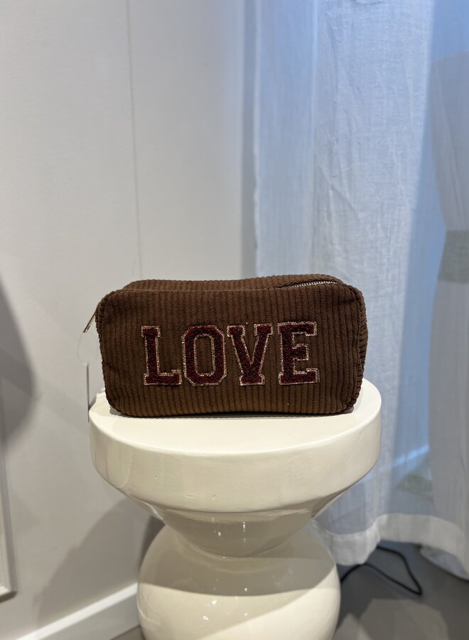 Toilettas Rib Love Donkerbruin