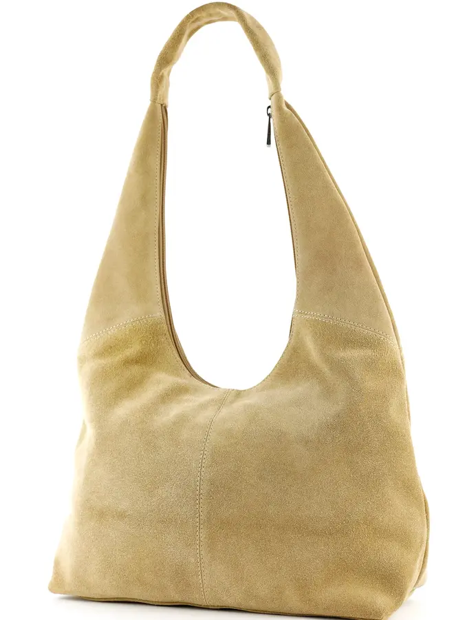 Schoudertas Suede Pauline Bisquit