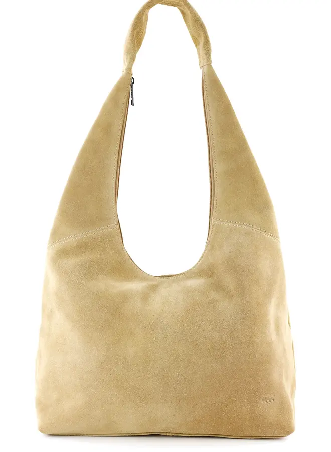 Schoudertas Suede Pauline Bisquit