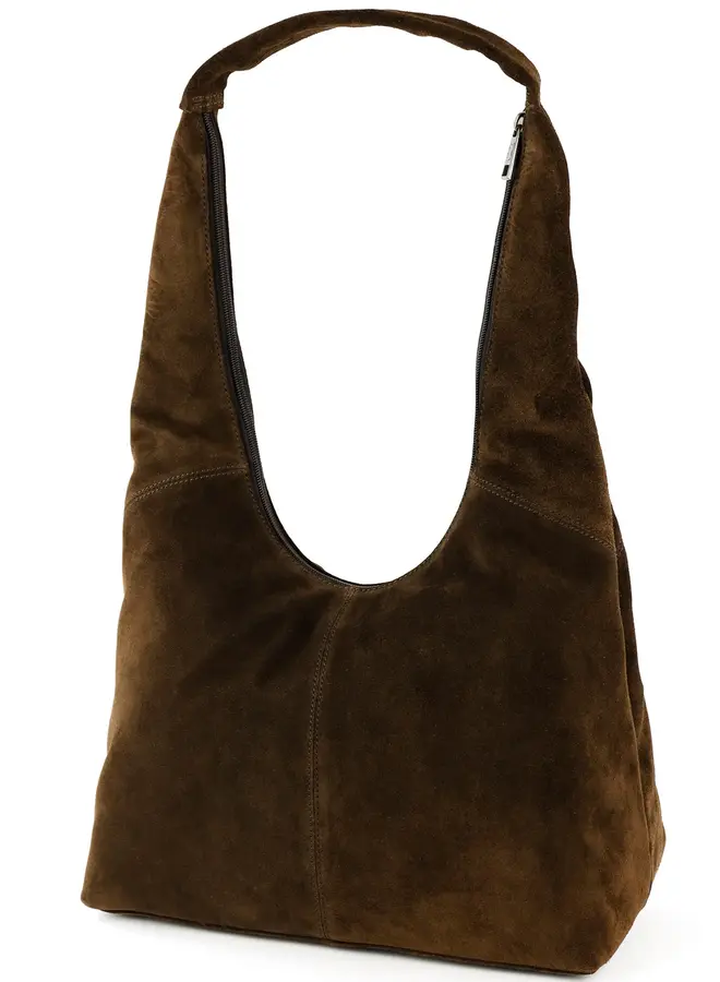 Schoudertas Suede Pauline Bruin