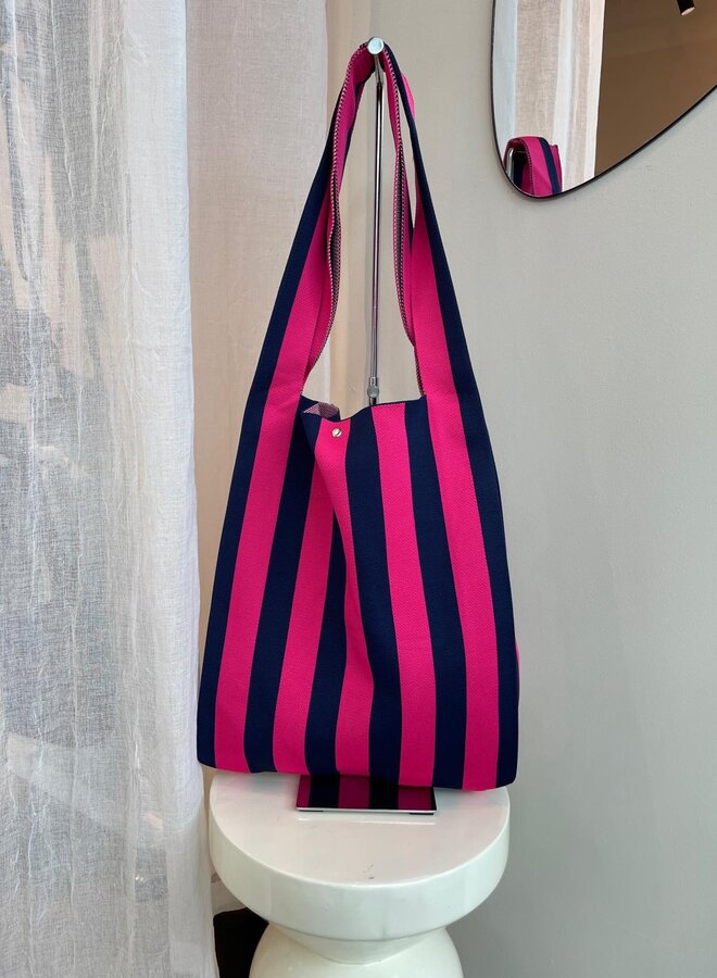 Stripe Tote Donkerblauw