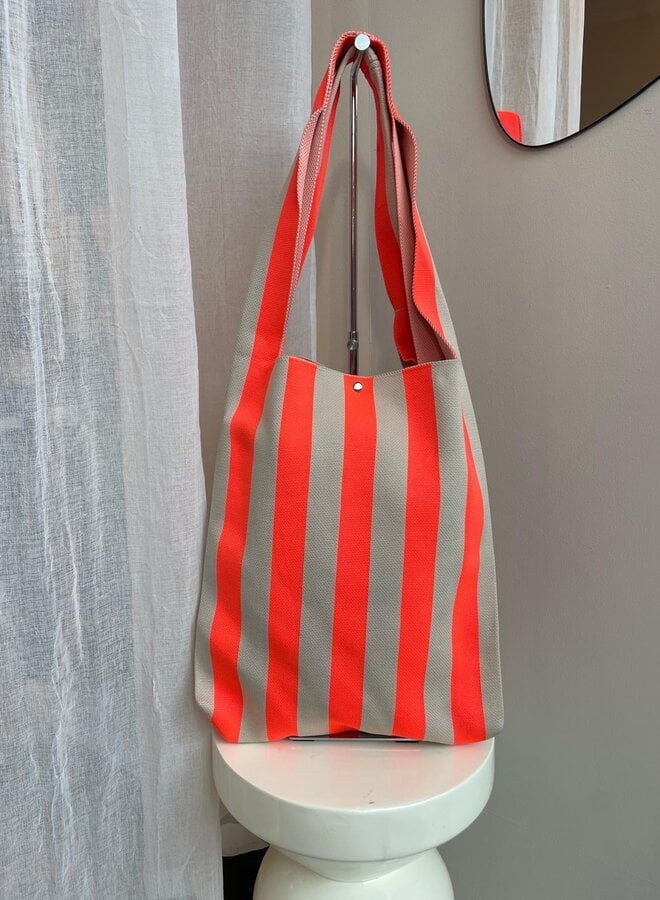 Stripe Tote Beige