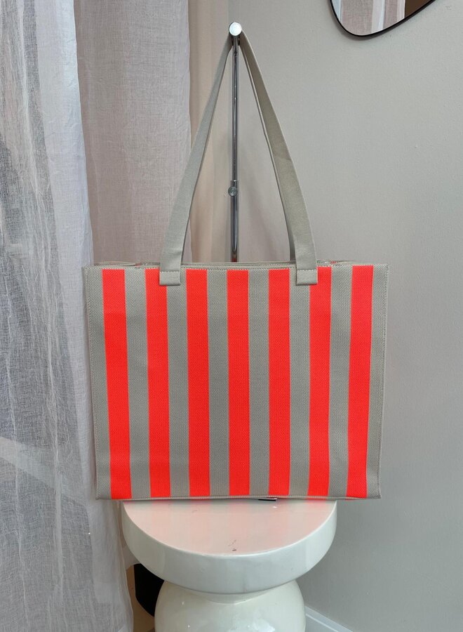 Stripe Shopper Beige