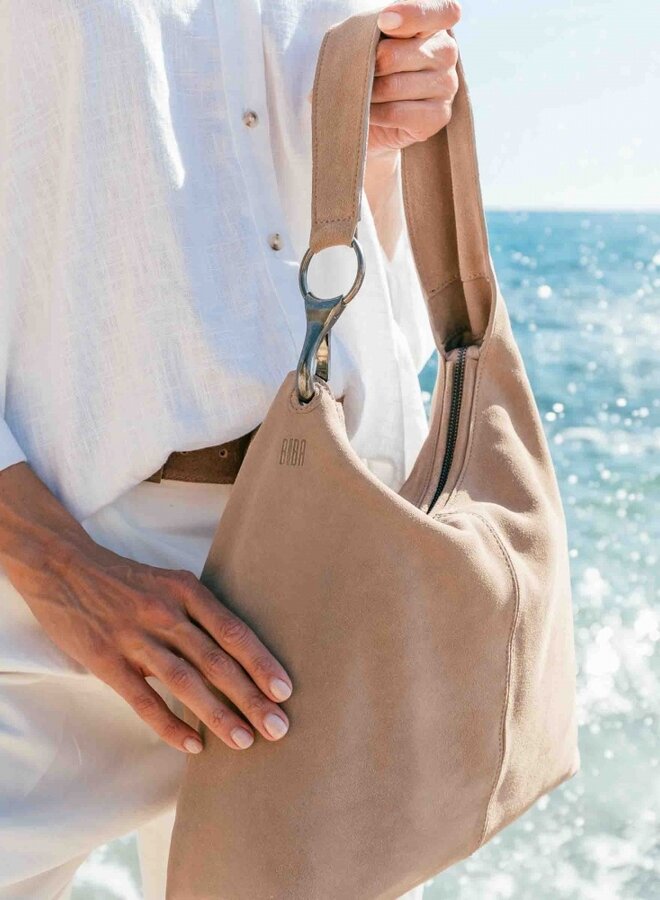 Jackpot Schoudertas Suede Taupe