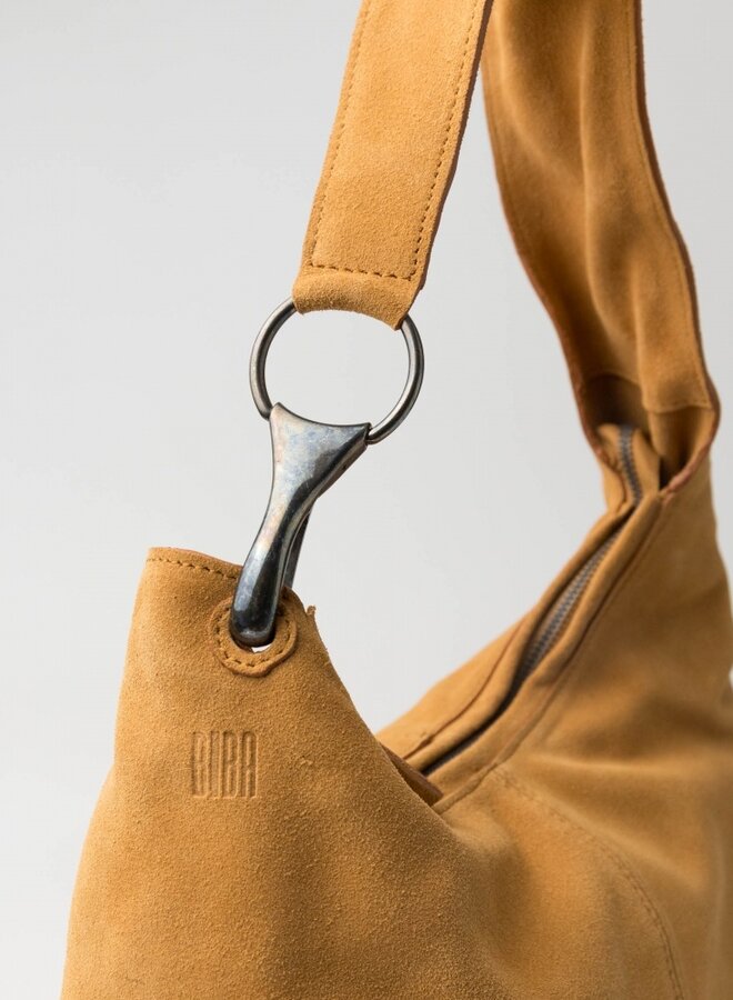 Jackpot Schoudertas Suede Cognac