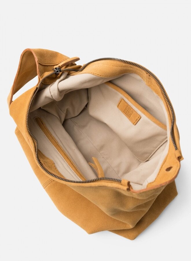 Jackpot Schoudertas Suede Cognac