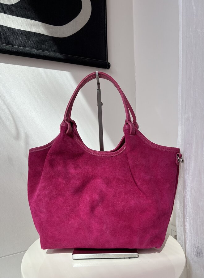 Lou Medium Suede Fuchsia