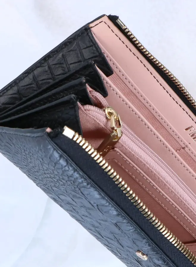 Wallet large Croco Black