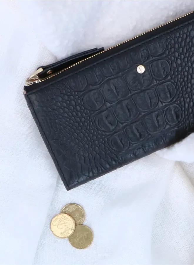 Wallet large Croco Black