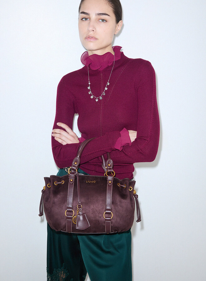 Ginesa Handbag S Red Aubergine