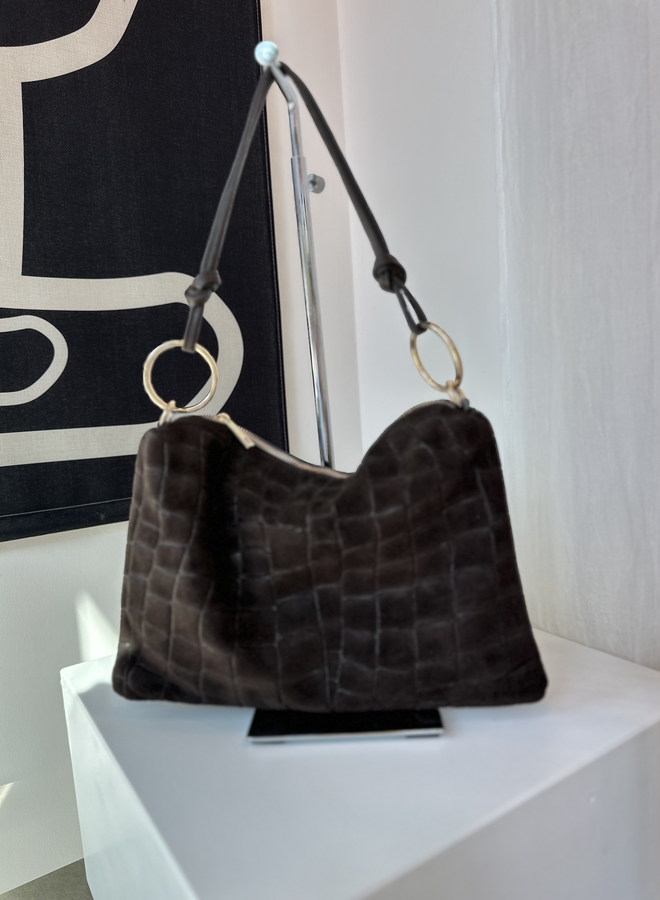 Pien XL Croco Donkerbruin