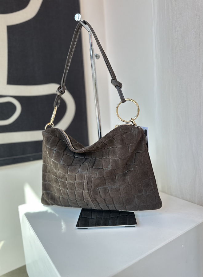 Pien XL Croco Donkerbruin