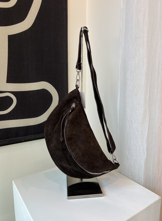 Bodybag/Heuptas XL Suede Donkerbruin