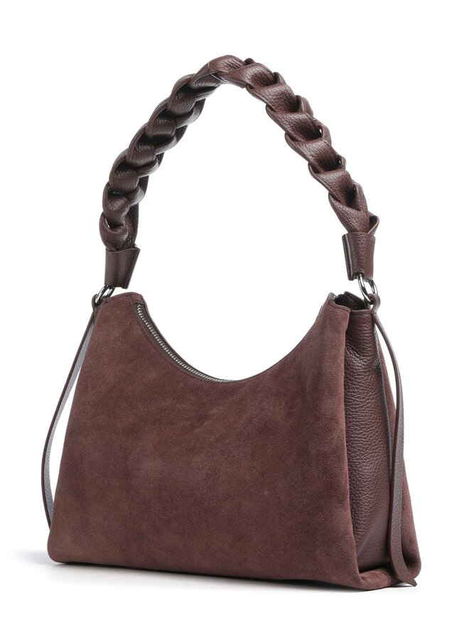 Boheme Grana Double Schoudertas Suede Berry