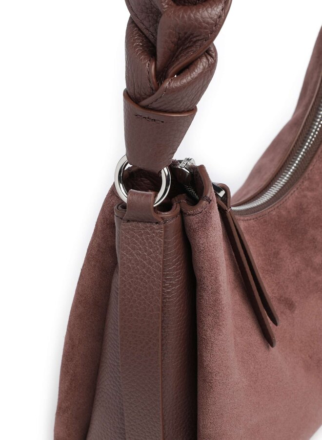 Boheme Grana Double Schoudertas Suede Berry