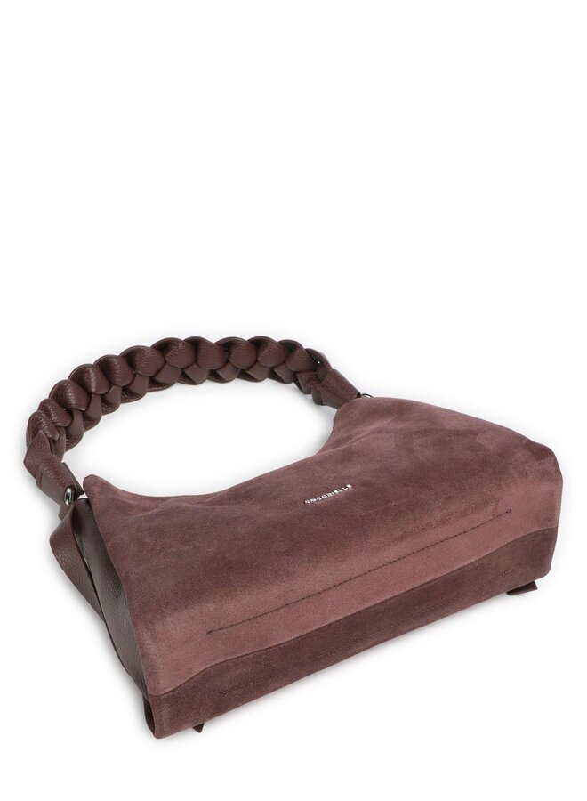 Boheme Grana Double Schoudertas Suede Berry