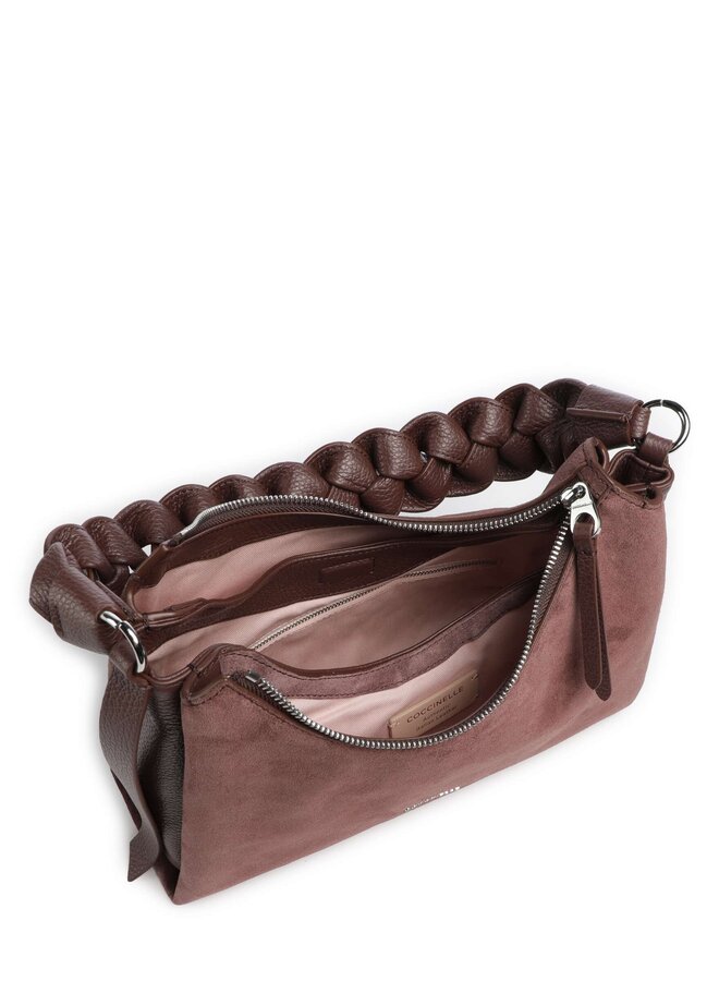 Boheme Grana Double Schoudertas Suede Berry