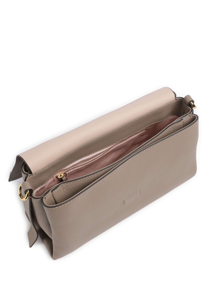 Boheme Grana Double Schoudertas Flap Warm Taupe/Rosette
